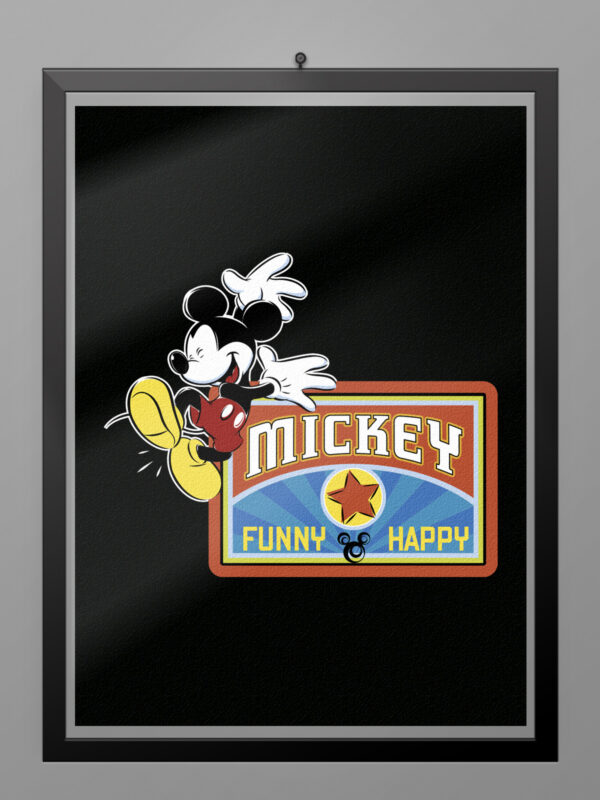 diseño camiseta mickey vintage fun & happy
