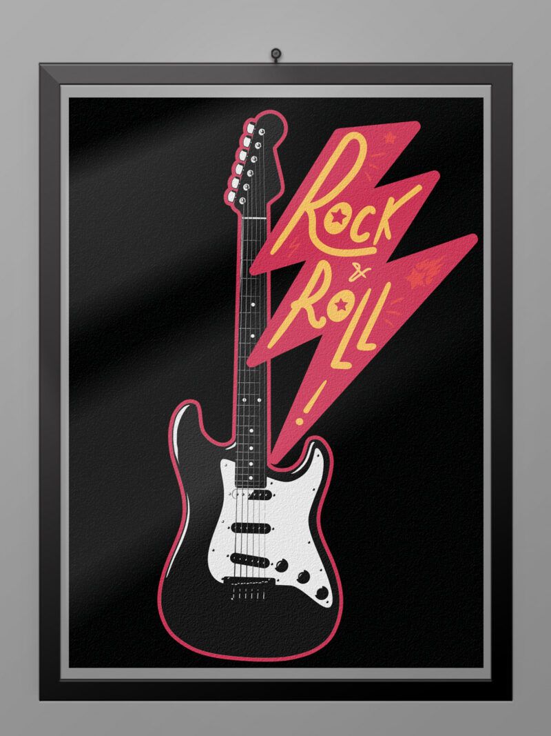 poster camiseta rock&roll