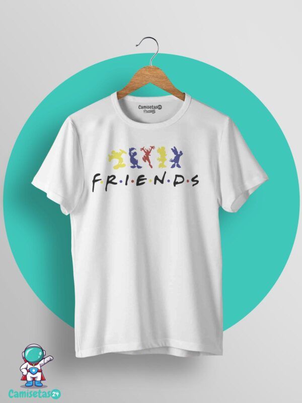 camiseta disney friends colors blanca