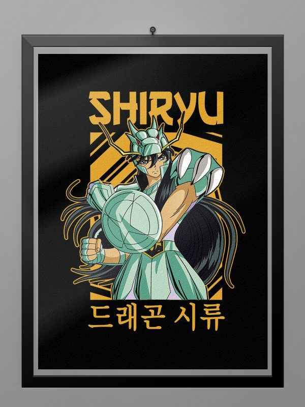 poster camiseta caballeros del zodiaco shiryu de dragón