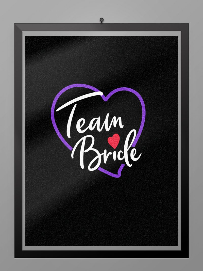 Camiseta Despedida Team Bride heart poster