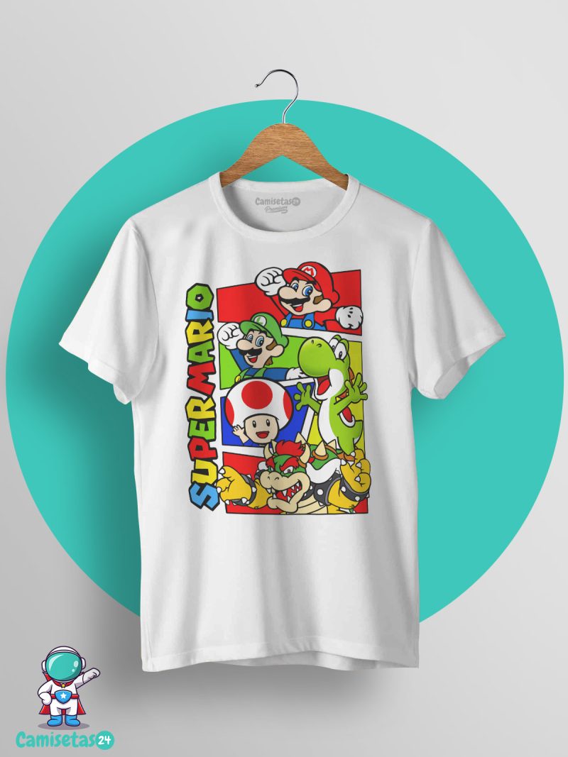 Camiseta Super Mario Comic blanca