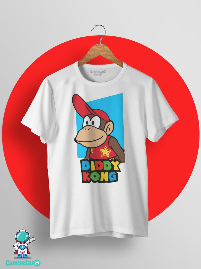 Camiseta Super Mario Diddy Kong blanca