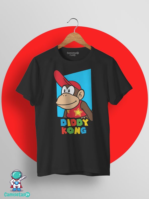 Camiseta Super Mario Diddy Kong negra