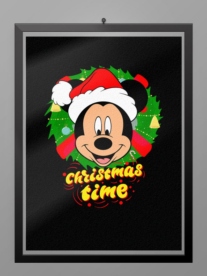 Camiseta Navidad Mickey poster