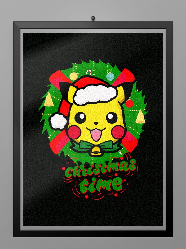 Camiseta Navidad Pikachu poster
