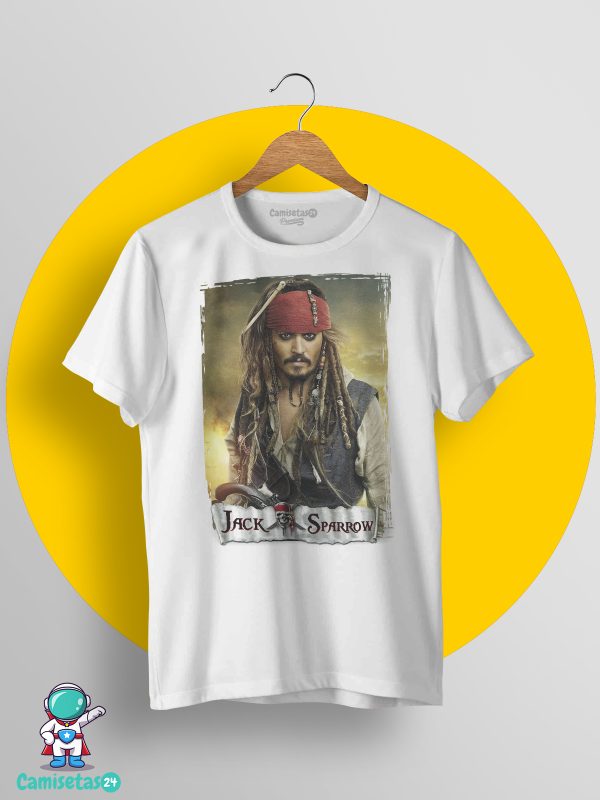 Camiseta Piratas Jack Sparrow blanca
