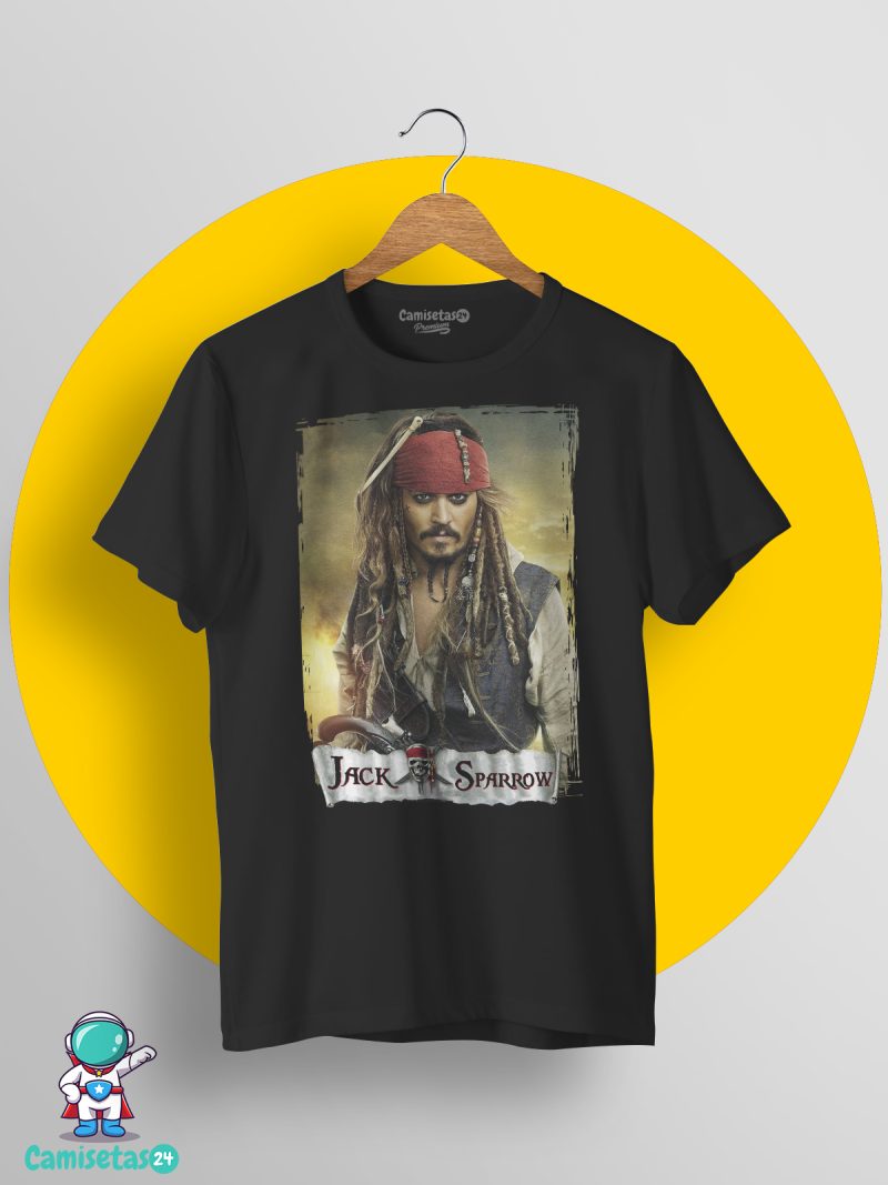 Camiseta Piratas Jack Sparrow negro