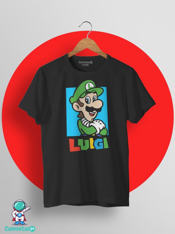 Camiseta Super Mario Luigi negro