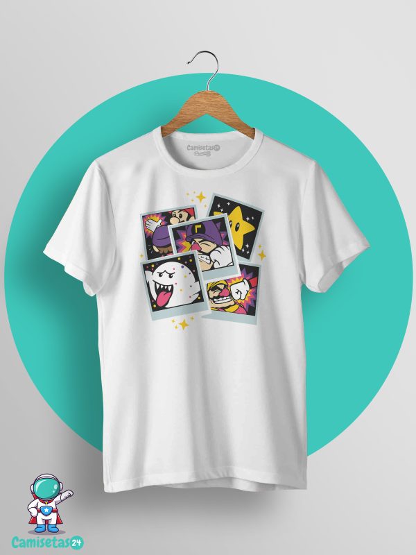 Camiseta Super Mario polaroid blanca