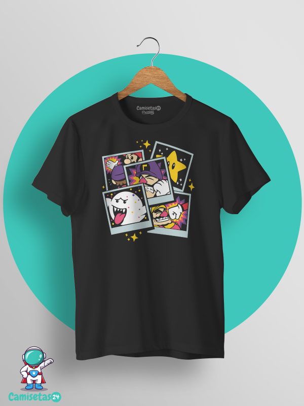 Camiseta Super Mario polaroid negra