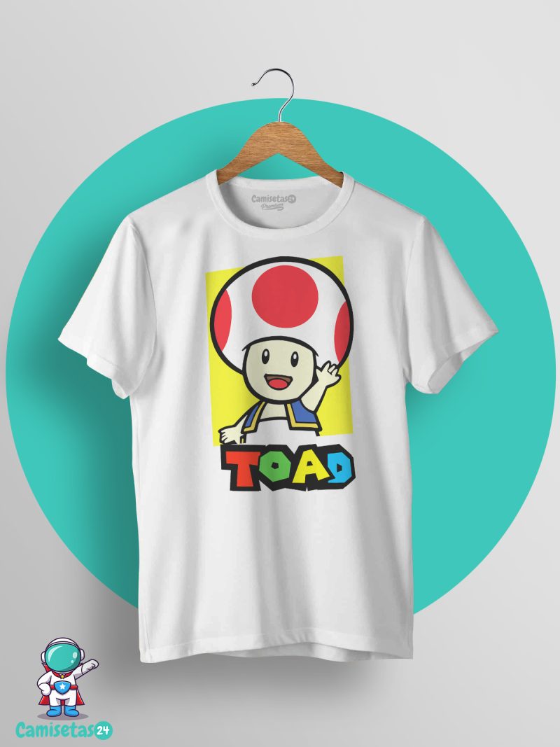 Camiseta Super Mario Honguito Toad blanco