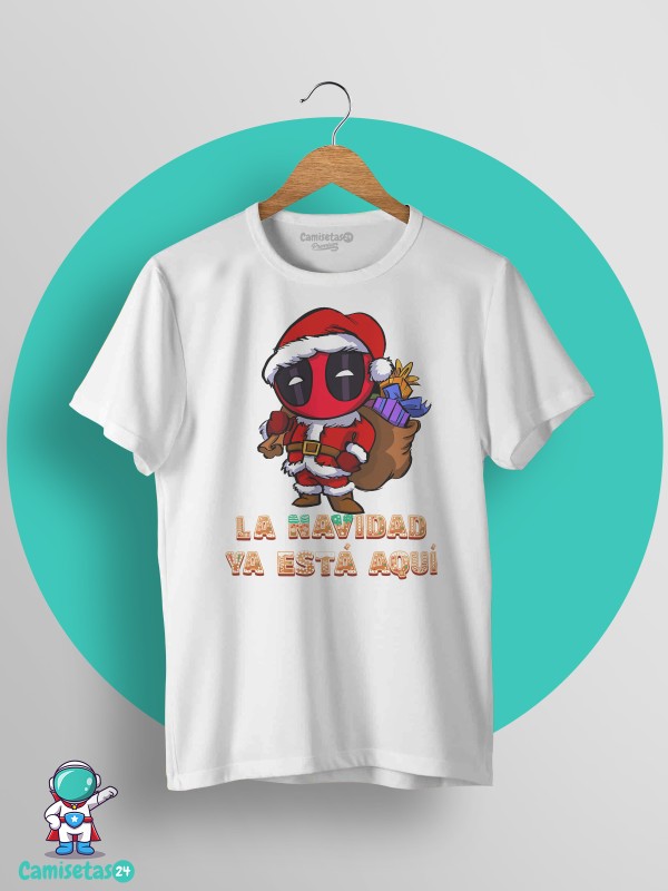 Camiseta Navidad Dead Pool blanca
