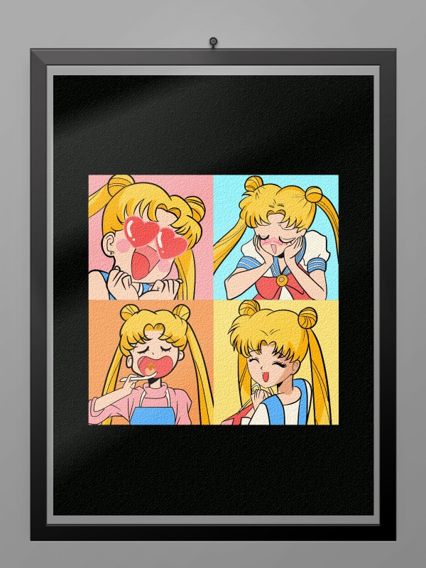 Camiseta Sailor Moon caras poster