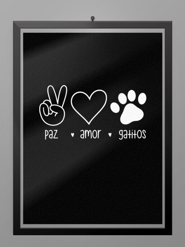 Camiseta Paz Amor y gatitos poster