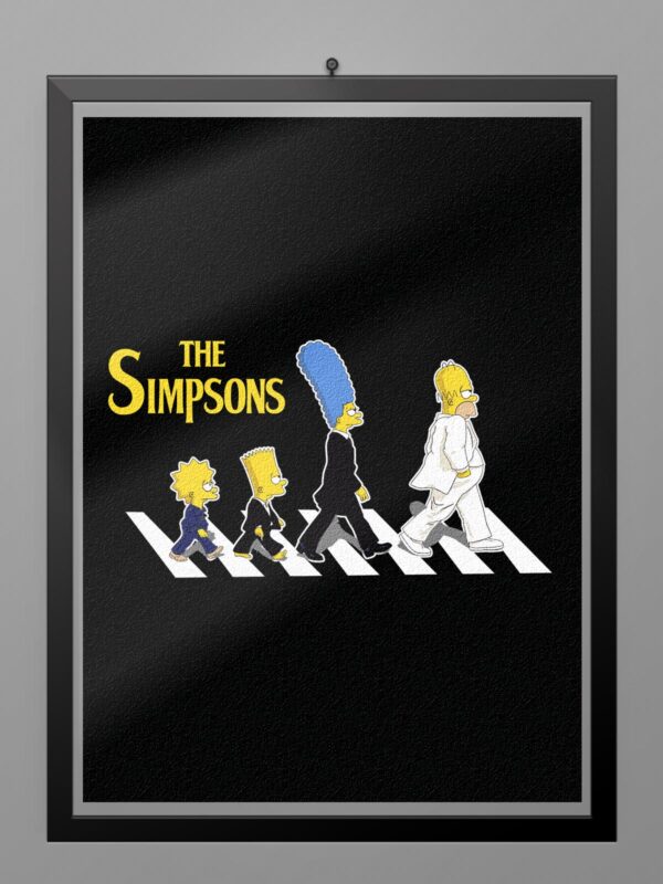 Camiseta The Beatles Simpsons Abbey Road poster