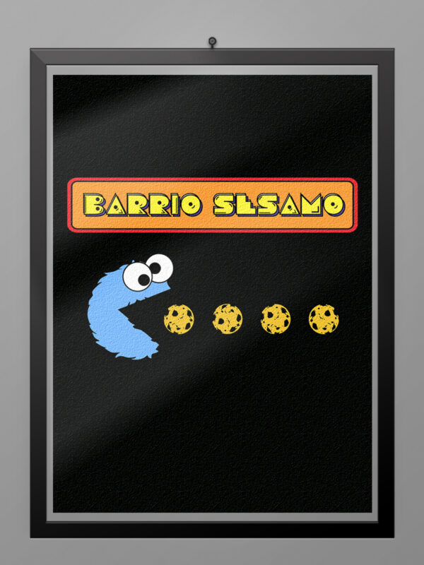 Camiseta Barrio Sésamo Pac Man poster