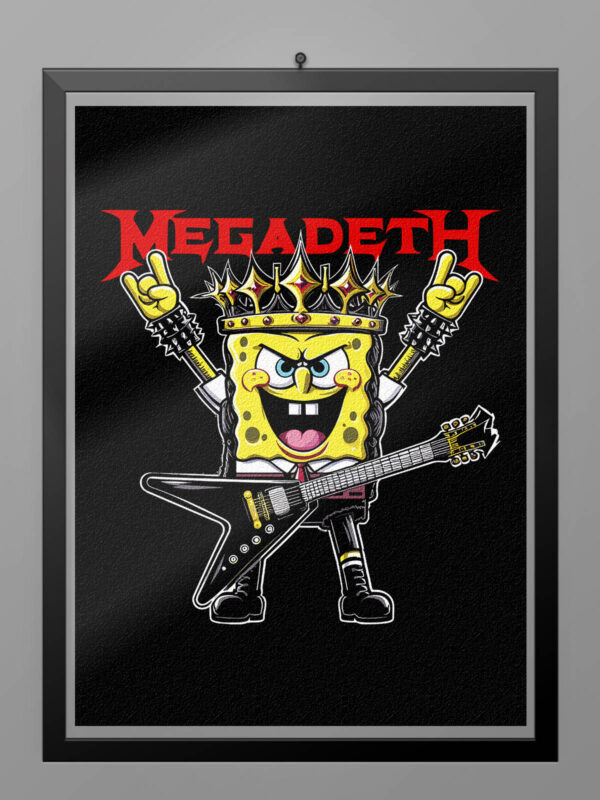 Camiseta Bob Esponja Megadeth poster