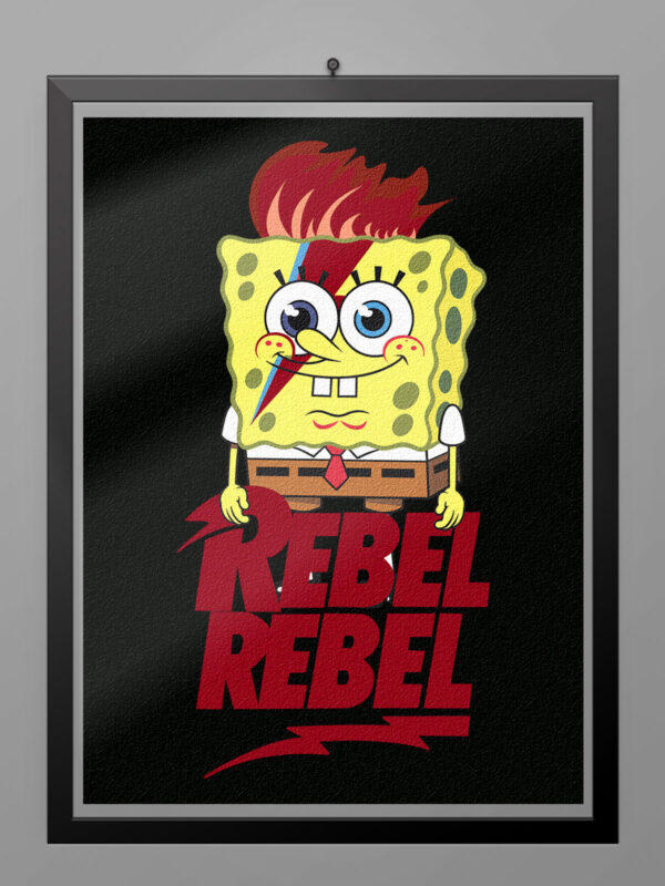 Camiseta Bob esponja Bowie Rebel poster