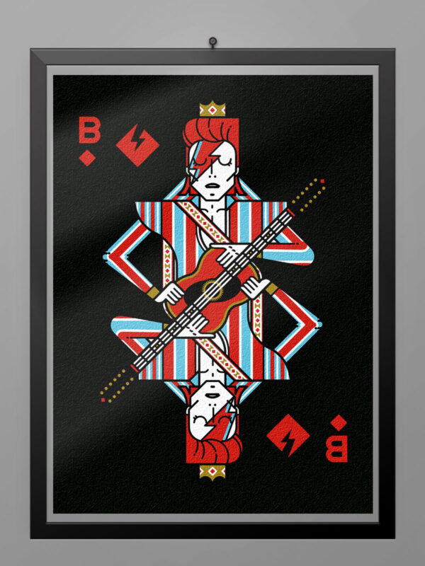 Camiseta David Bowie Poker Card poster