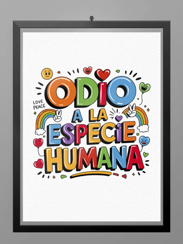 Camiseta Odio a la especie humana Colors blanca