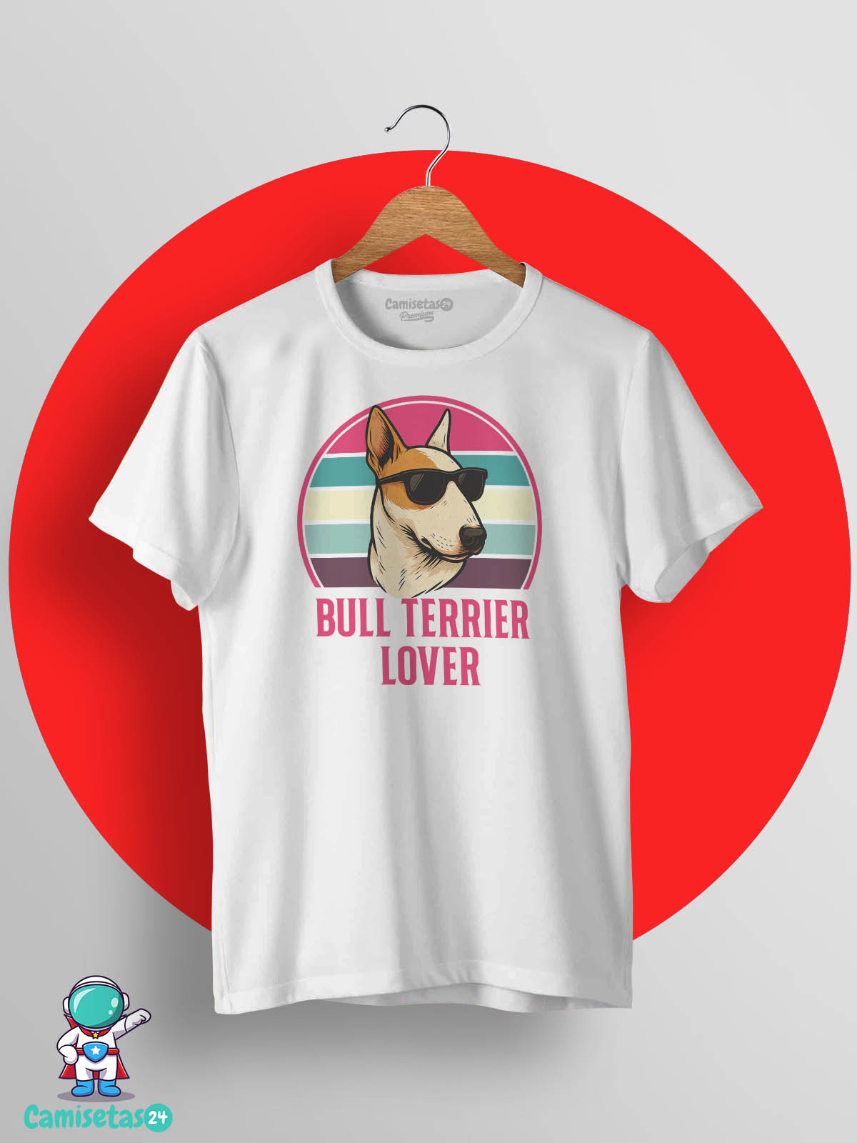 Camiseta Bull terrier Lover blanca