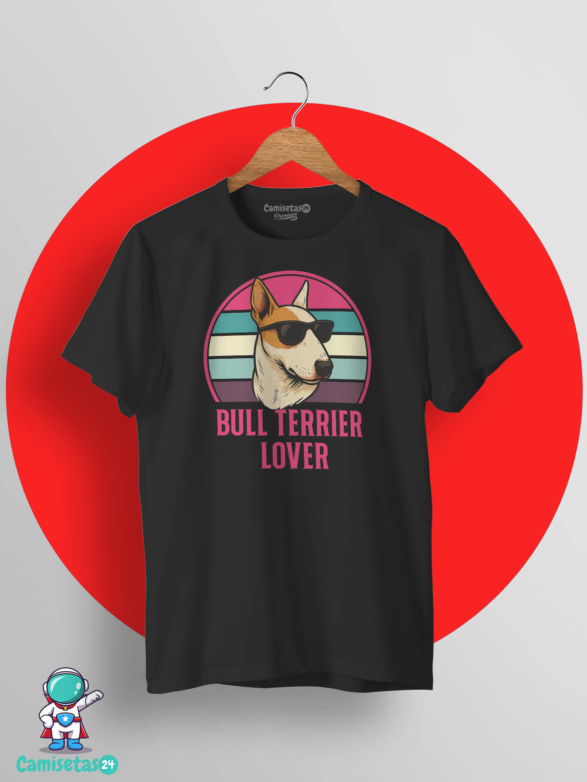 Camiseta Bull terrier Lover negra