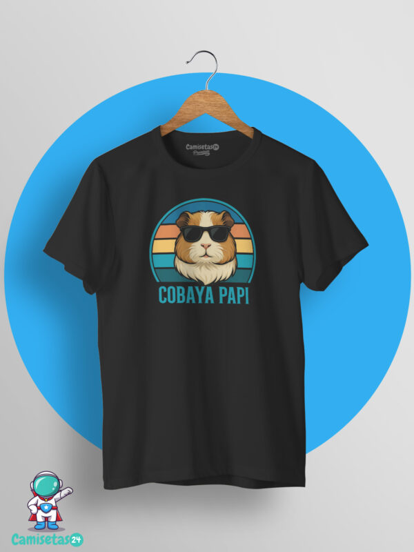 Camiseta Cobaya Papi con cobaya y gafas de sol estilo retro vintage