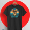 Camiseta Corgi Papi retro vintage con ilustración de corgi y gafas de sol en impresión DTG de calidad premium