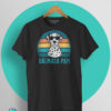 Camiseta Dálmata Papi retro vintage con ilustración de perro dálmata y gafas de sol en impresión DTG de calidad premium