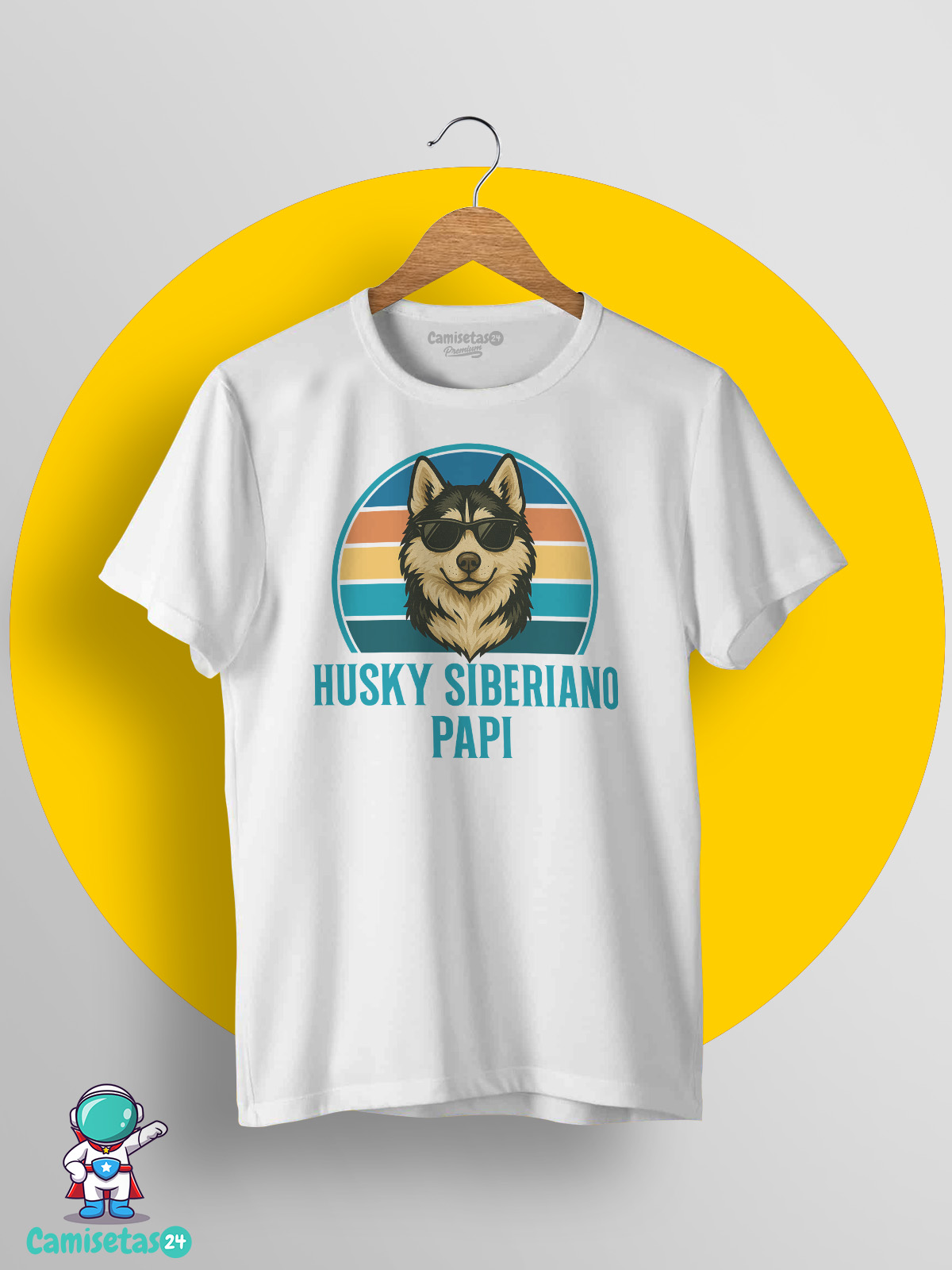 Diseño Husky Siberiano Papi estilo vintage para hombres amantes de los huskies